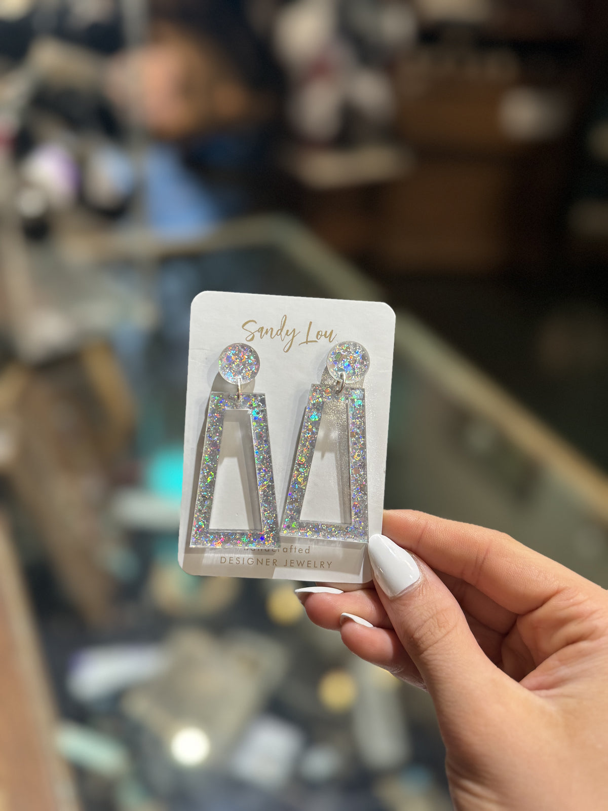 Earrings | Celestial Square Iridescent Earrings