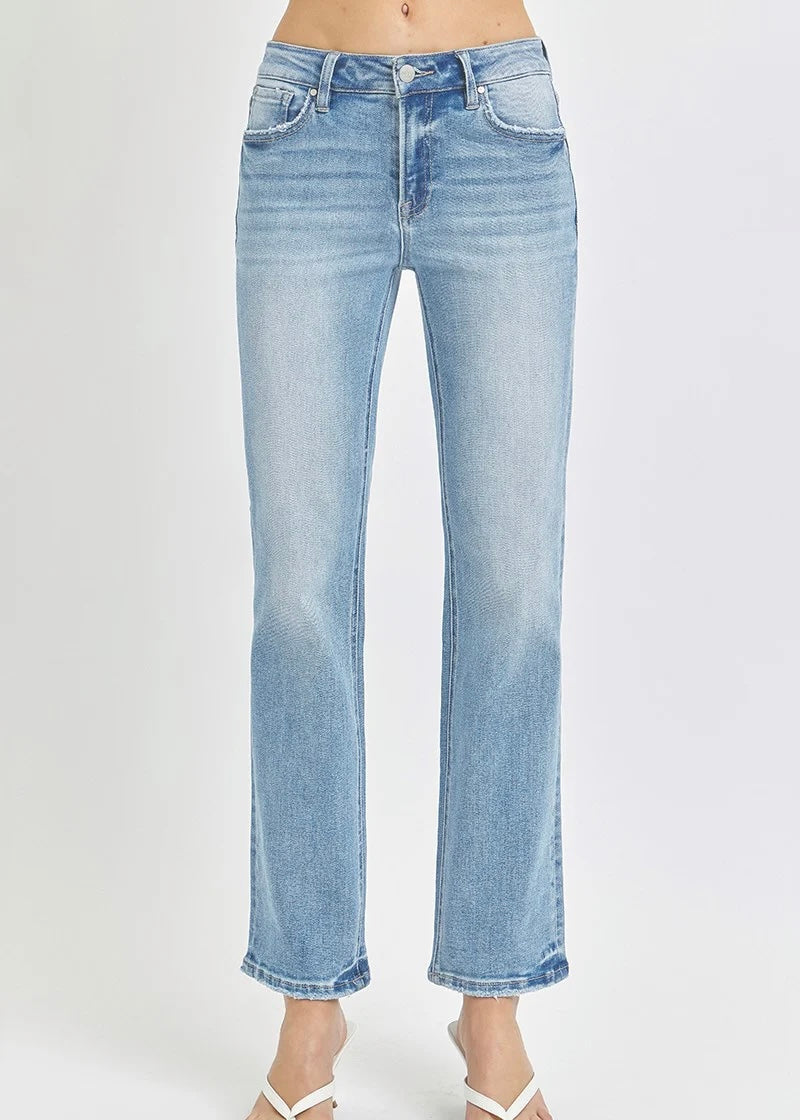 Bottoms | Risen Jeans Medium Mid Rise Ankle Straight Relaxed Fit