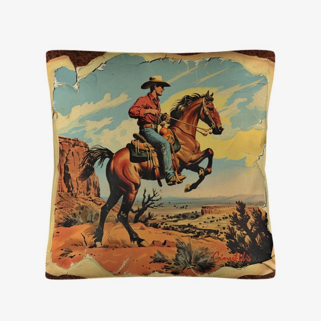 Pillow Case - Vintage Cowboy