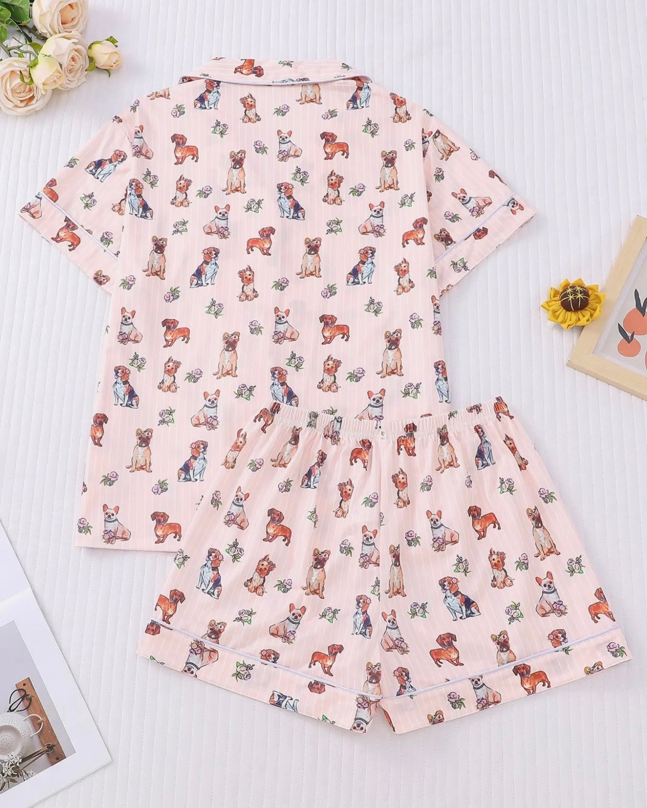 Pajama Set - Floral Dog