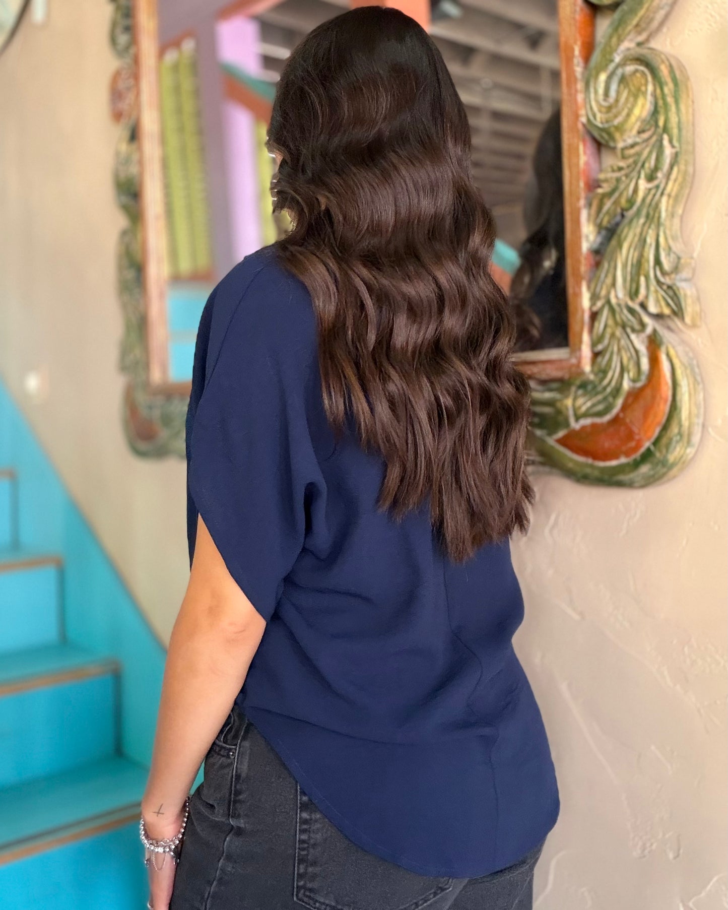 Blouse - Classic Navy Button