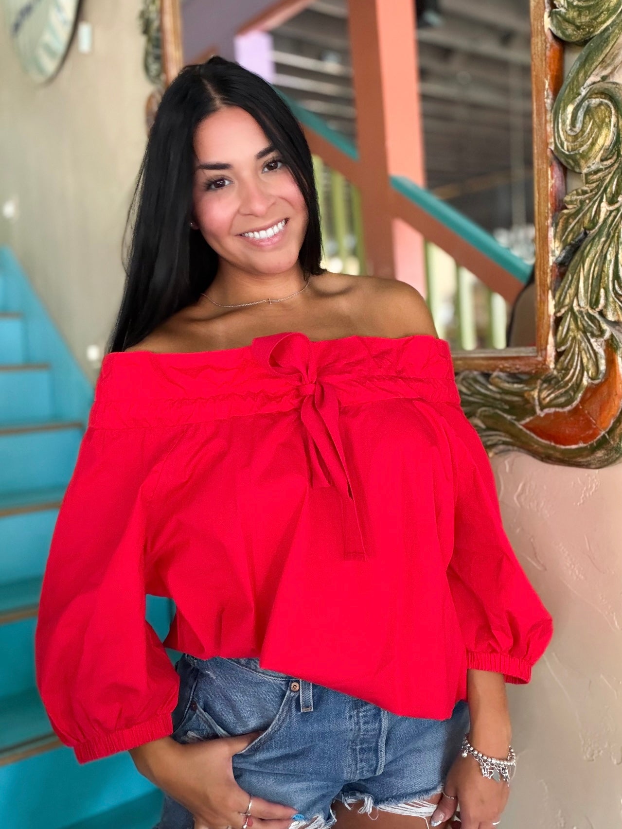 Blouse - Scarlet Convertible Bow