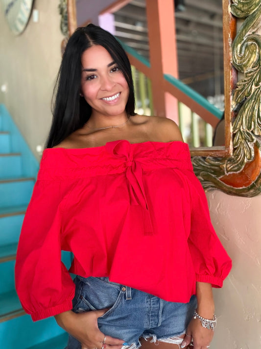 Blouse - Scarlet Convertible Bow