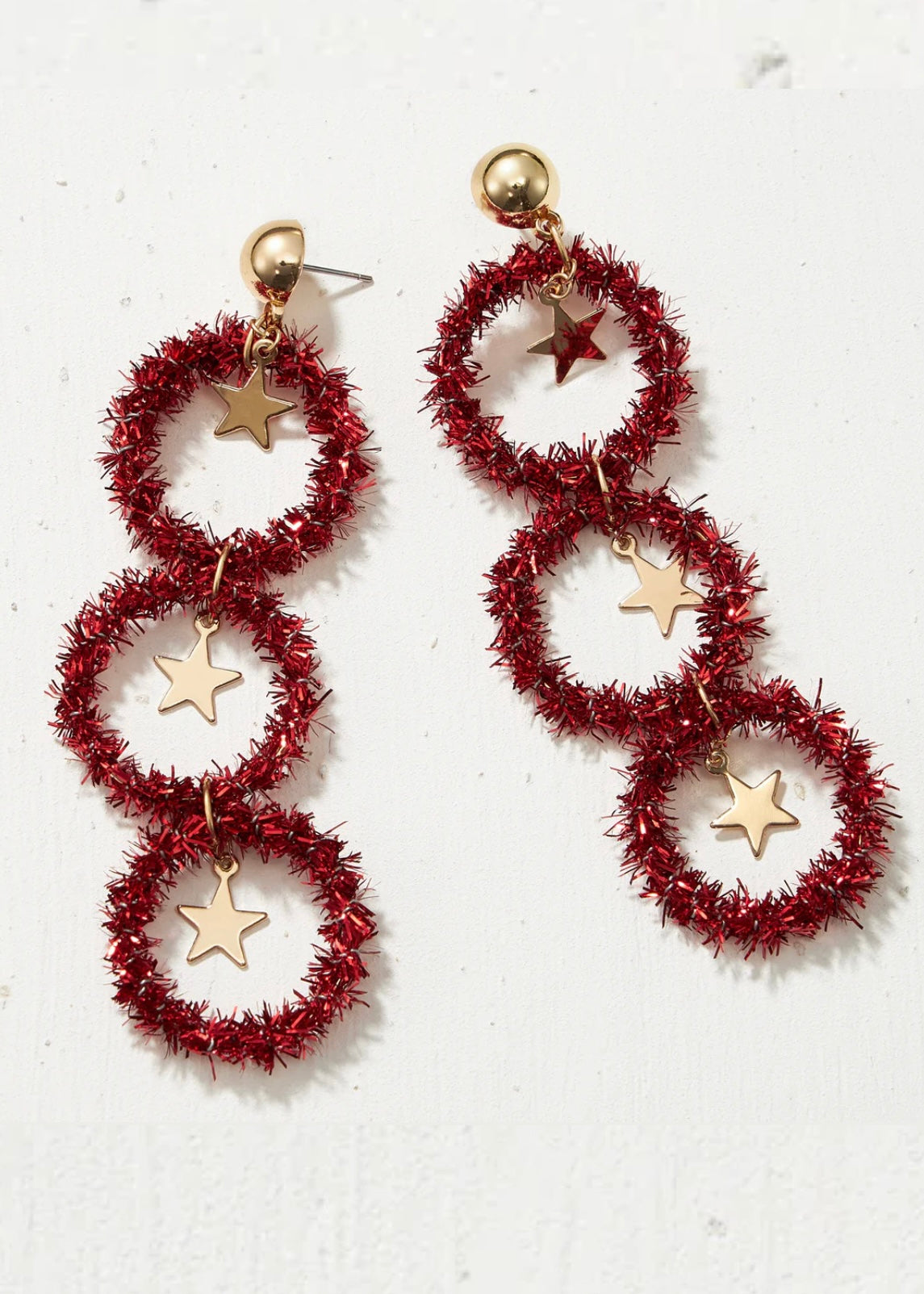 Earrings | Christmas Tinsel Round Drop Earrings