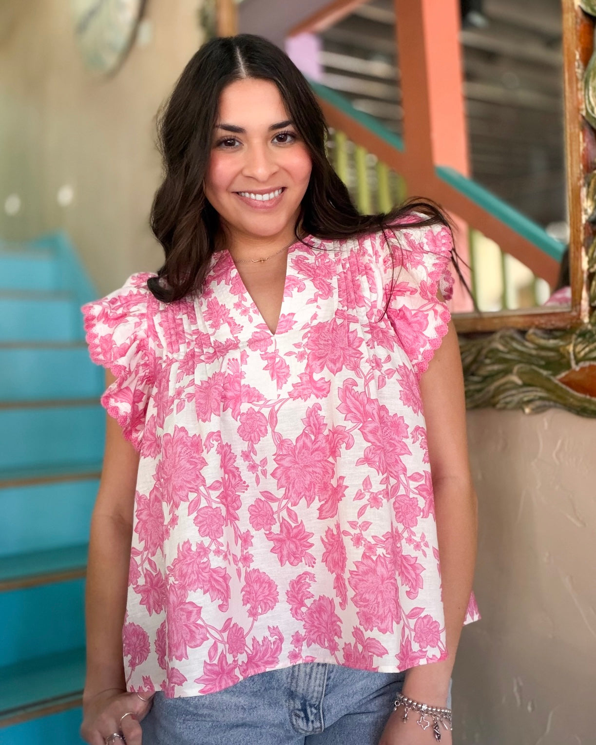 Botanical Garden Pintuck Blouse
