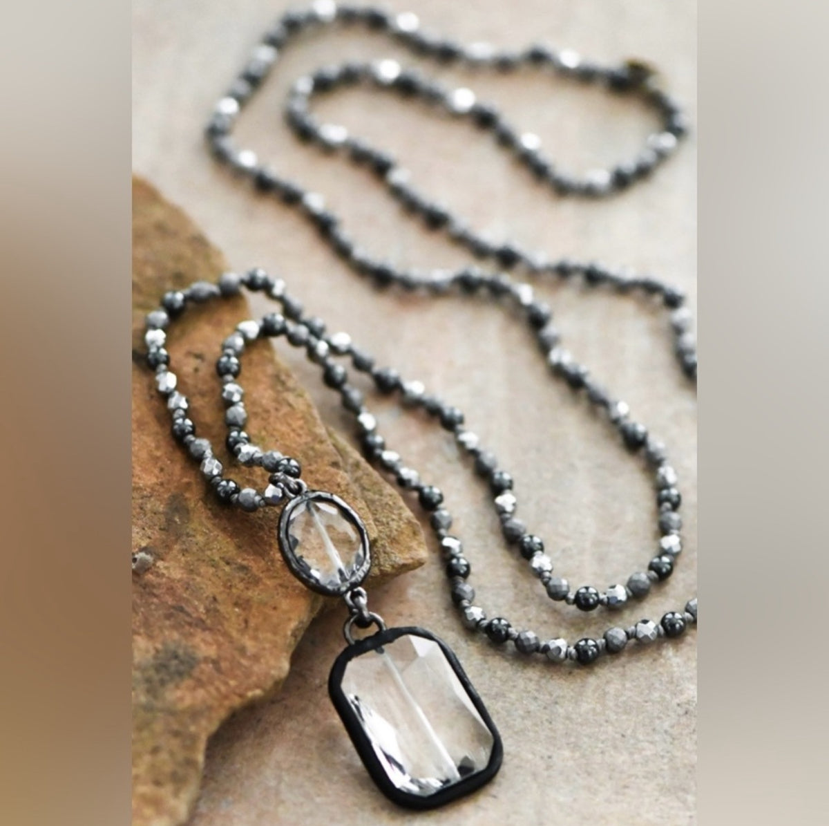 Necklace | Gray Stone Necklace