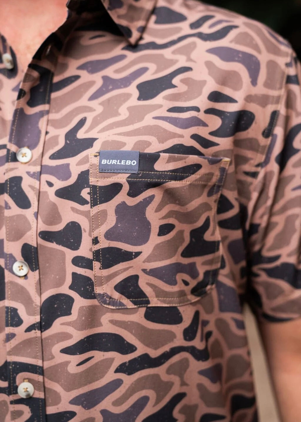 Burlebo | Performance Button Up Chest Pocket Gauge Camo