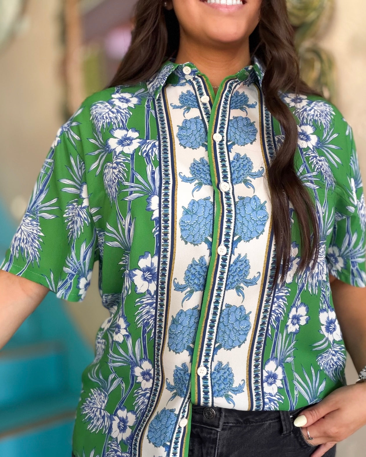 Blouse - Emerald Garden Panel