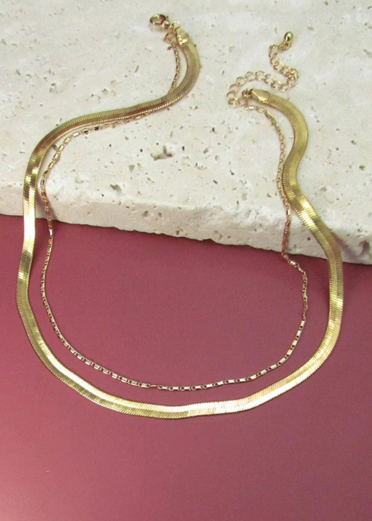 Necklace | Double Snake &amp; Largo Chain