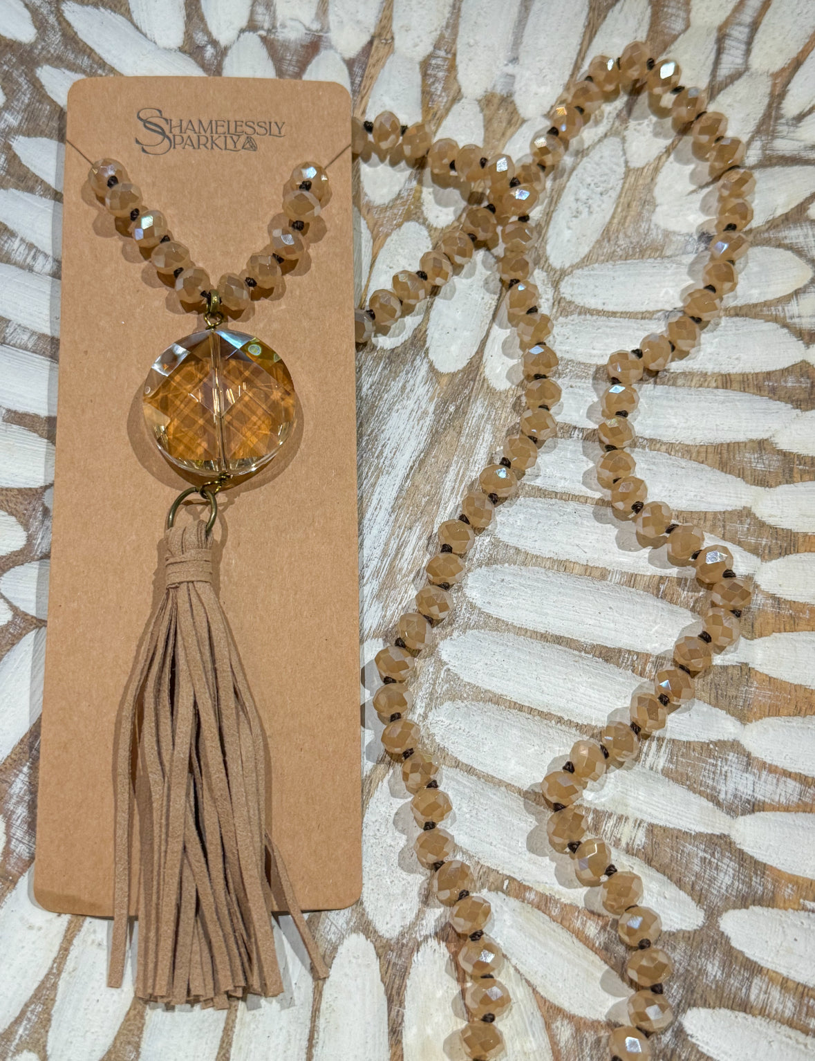 Necklace | Crystal Beaded Necklace with Tassel