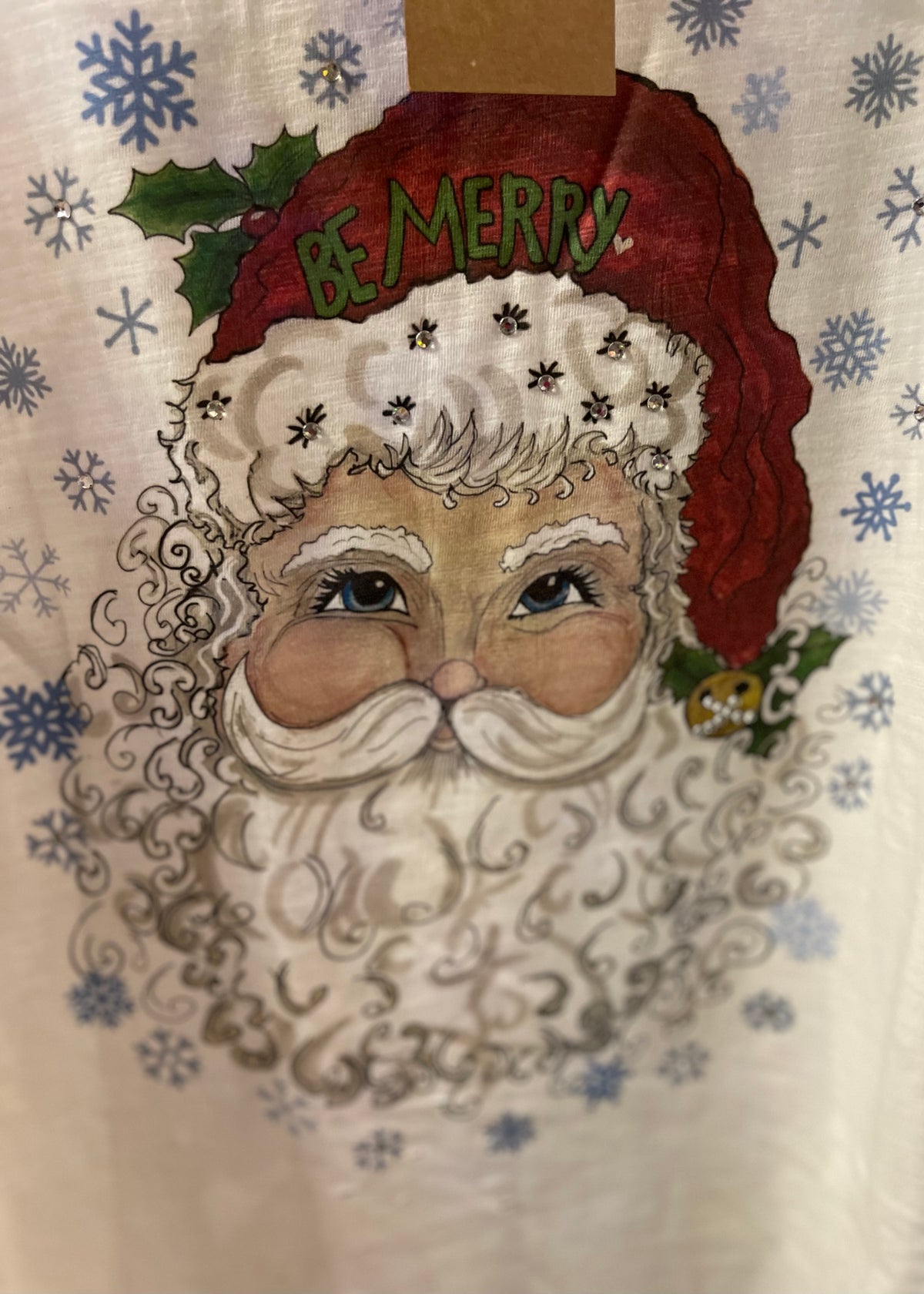 Top | Be Merry Santa Tattered Tee