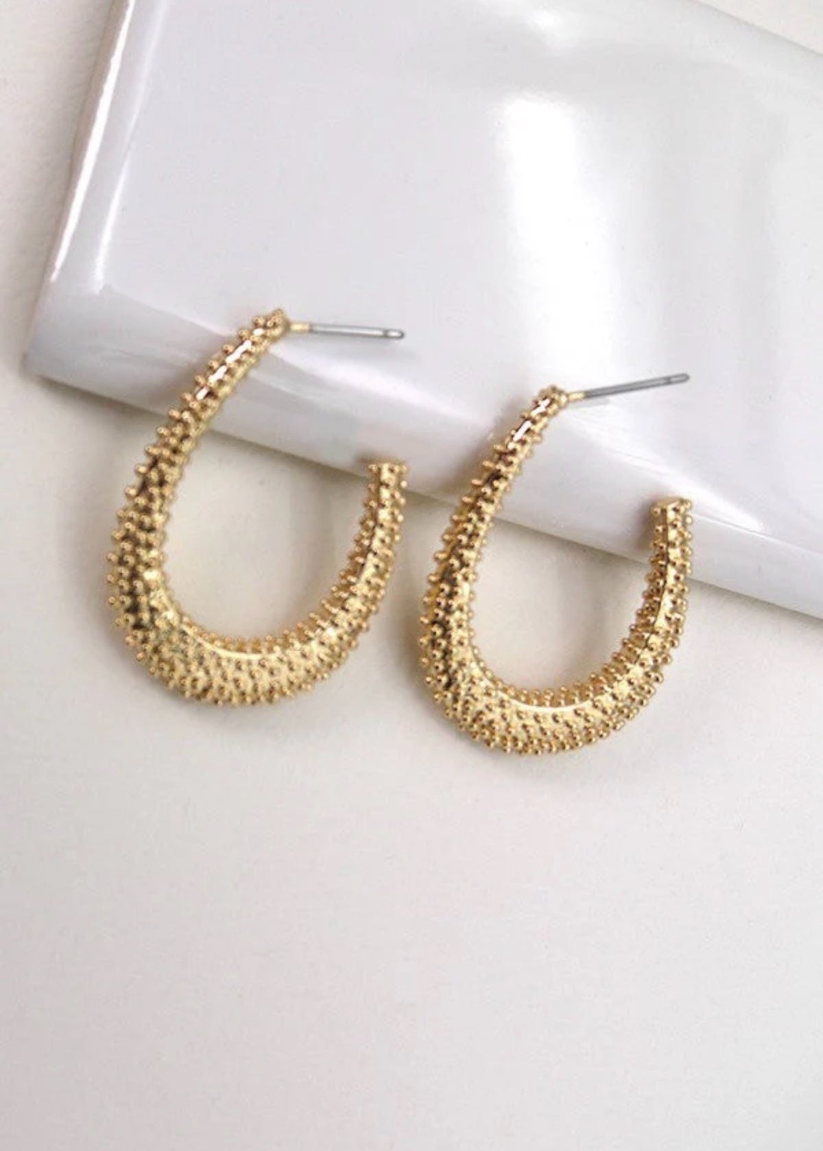 Earrings | Diamond Cluster Cut Teardrop Hoop