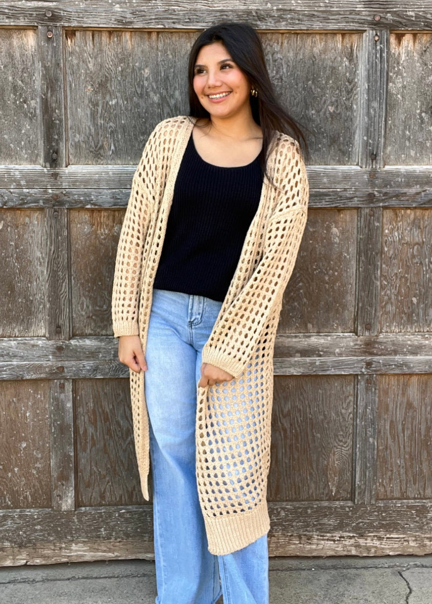 Jacket | Crochet Long Cardigan