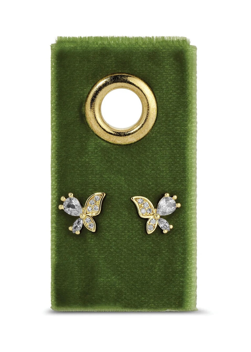 Earrings | Studs CZ Butterfly on Velvet