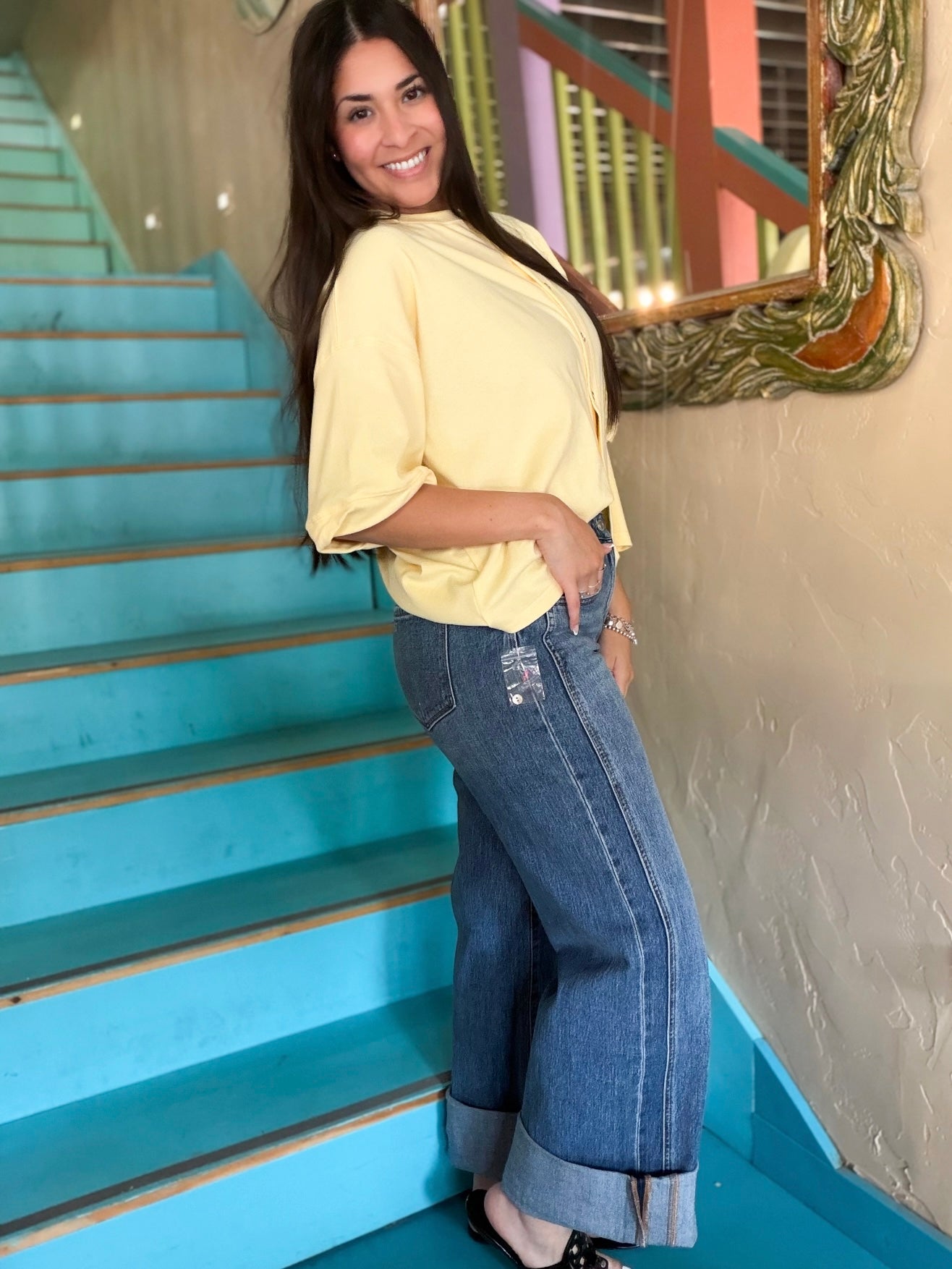 Vervet Jeans - Kris High Rise Cuffed Baggy