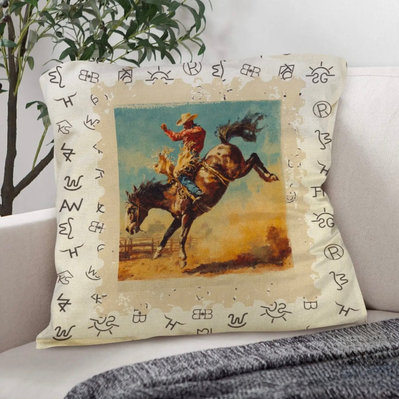 Pillow Case - Vintage Rodeo Stamp