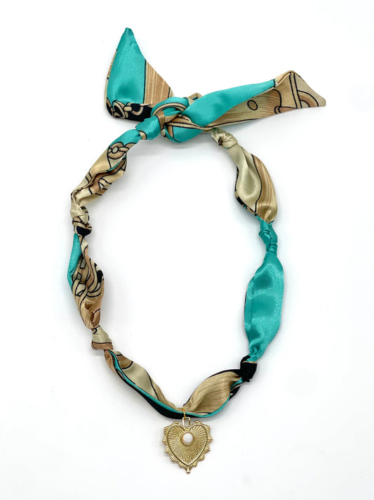 Jewelry | Necklace Scarf Bandana Opal Heart Charm