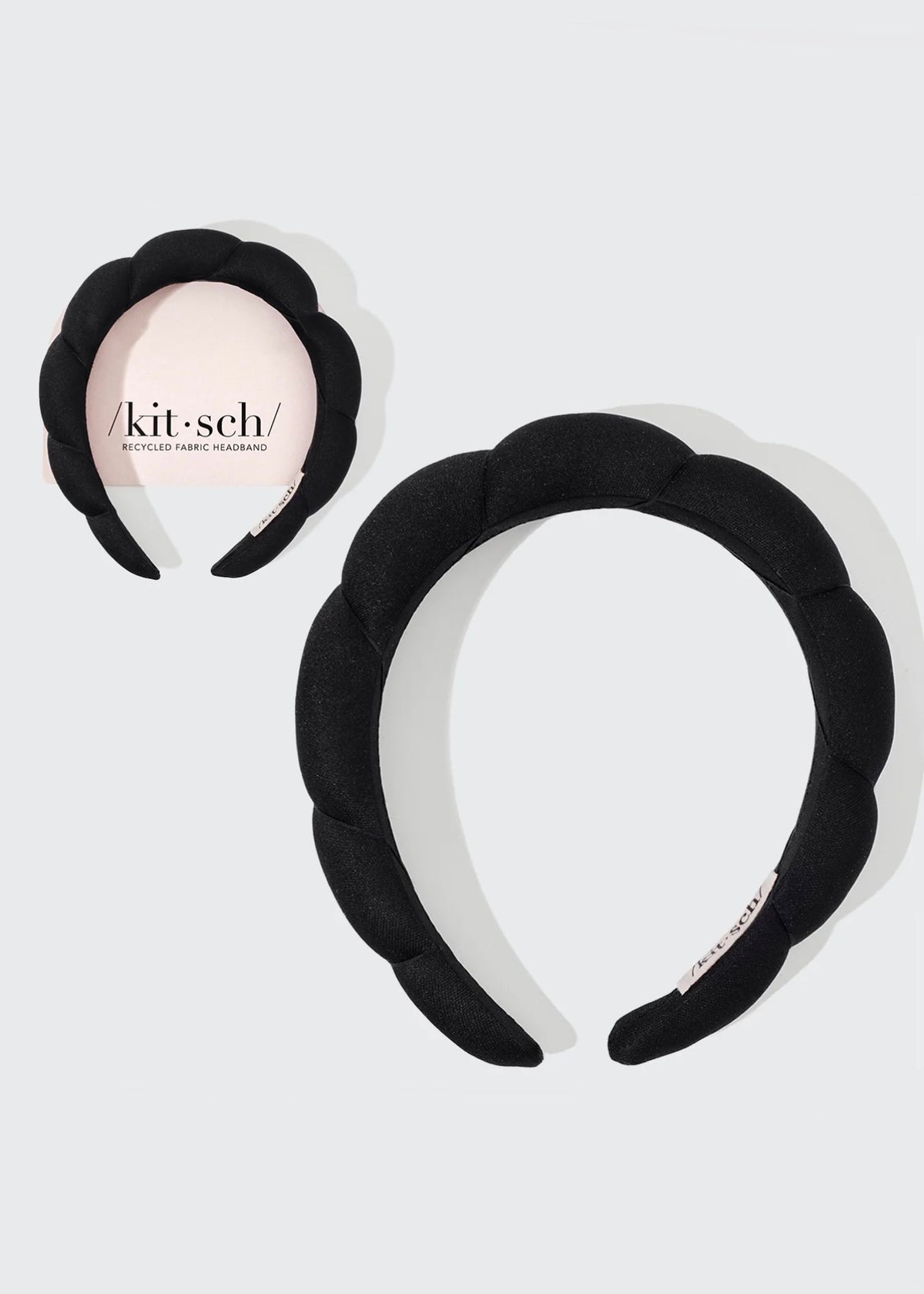 Hair Accessory | Kitsch Black Recycled Fabric Puffy Headband