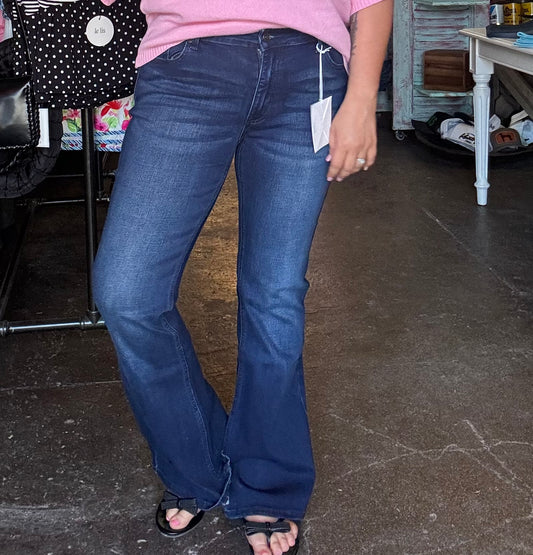 KanCan Petite Mid Rise Flare Jeans