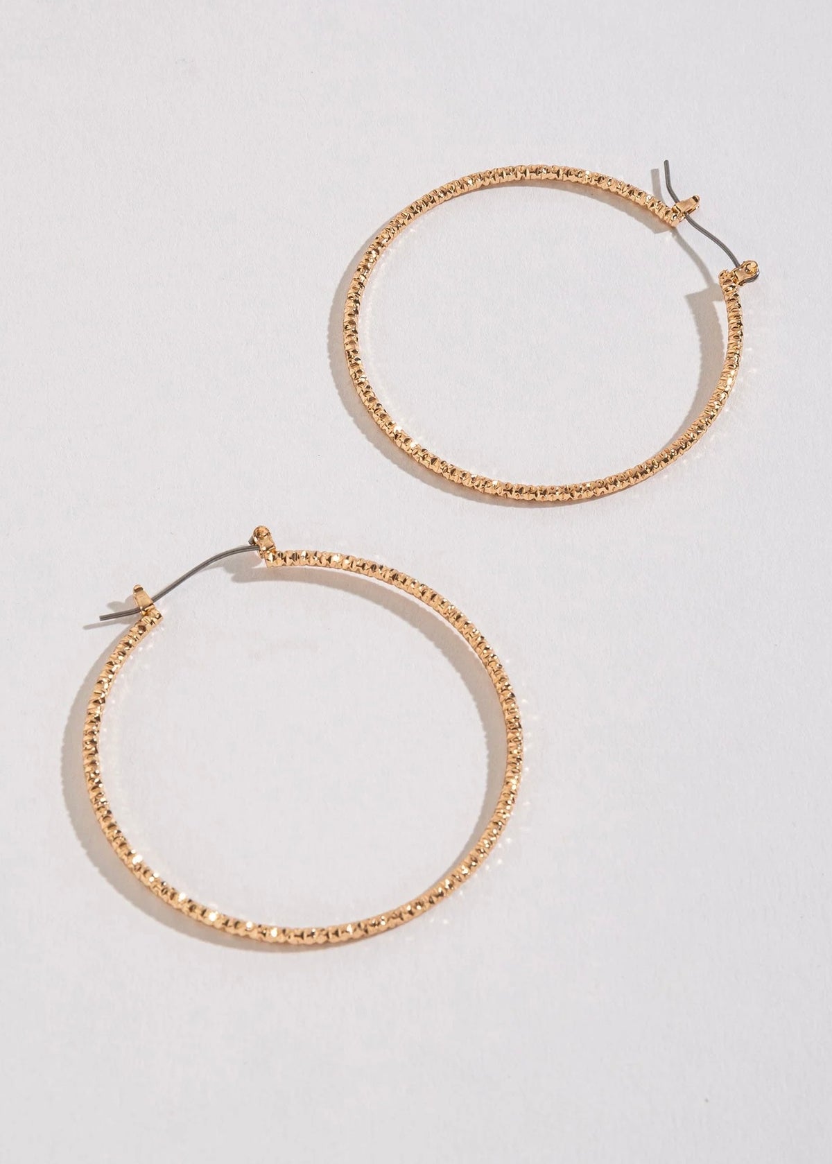 Earrings | Large Textured Hoop Earrings