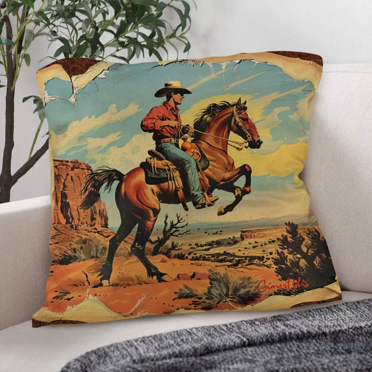 Throw Pillow - Vintage Cowboy