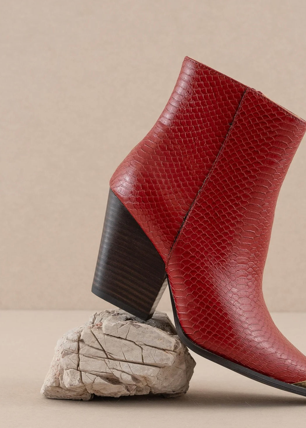 Shoes | Red Pointed Toe Cap Bootie