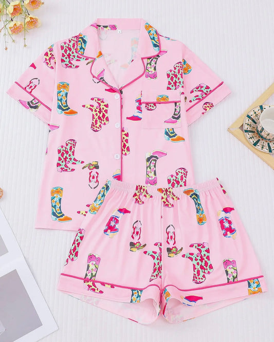Pajama Set - Cowgirl Boots