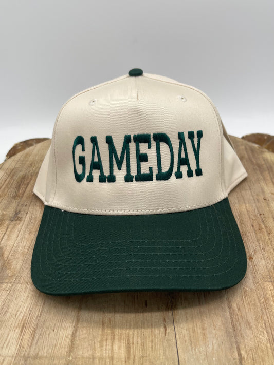 Hats | GAMEDAY Vintage Dark Green and Tan