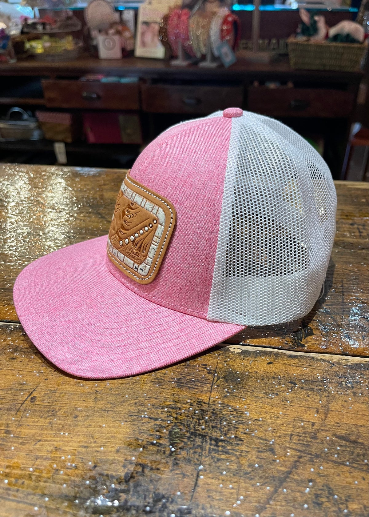 McIntire Saddlery | Cap Heather Pink &amp; White