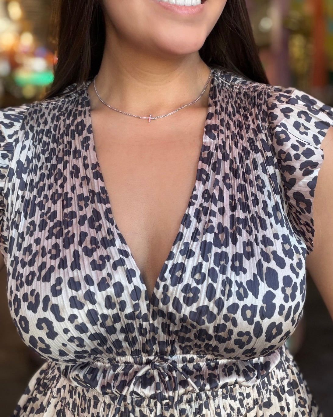 Leopard Pleated Blouse