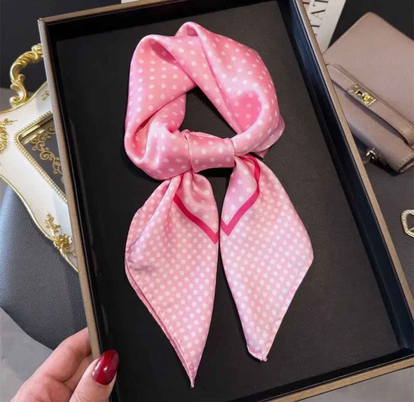 Scarf - Pink Dot Print