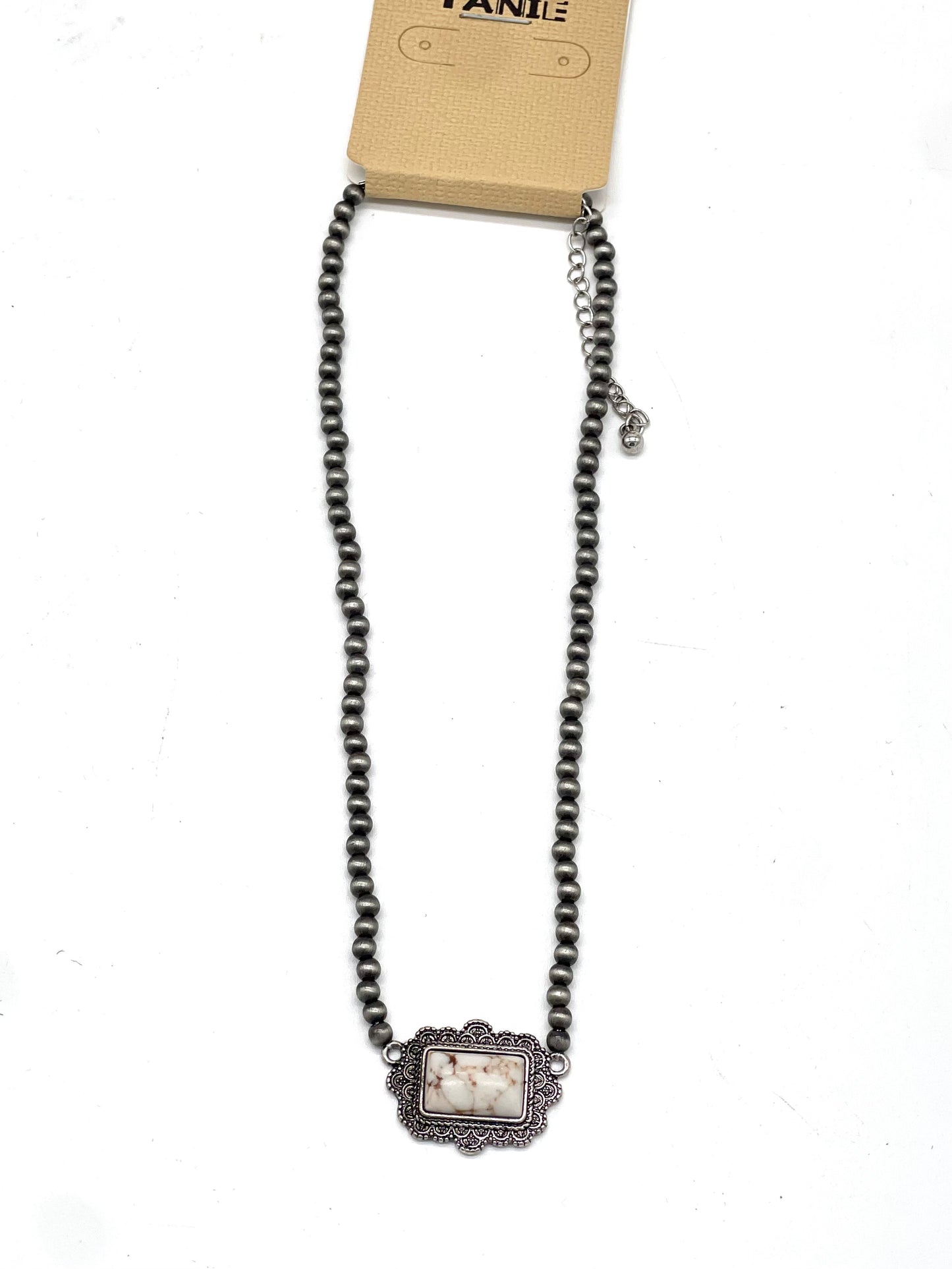 Jewelry | Necklace White Western Stone Pendant Beads Collar Necklace