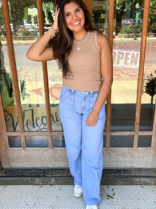 Bottoms | KanCan Jeans Light High Rise Wide Leg