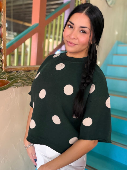 Sweater - Polka Dot Hunter Round Neck