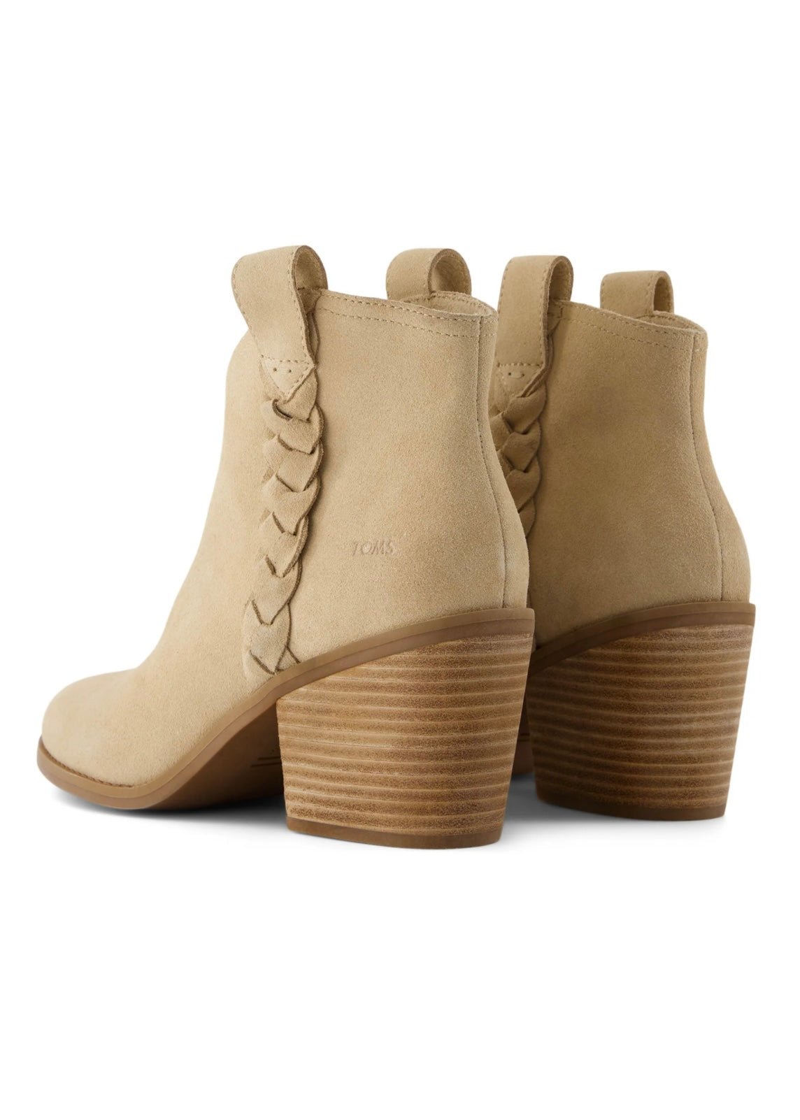 Shoes | TOMS Oatmeal Suede Braid Constance Heeled Boot