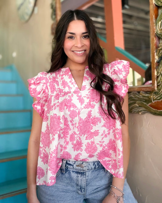 Botanical Garden Pintuck Blouse