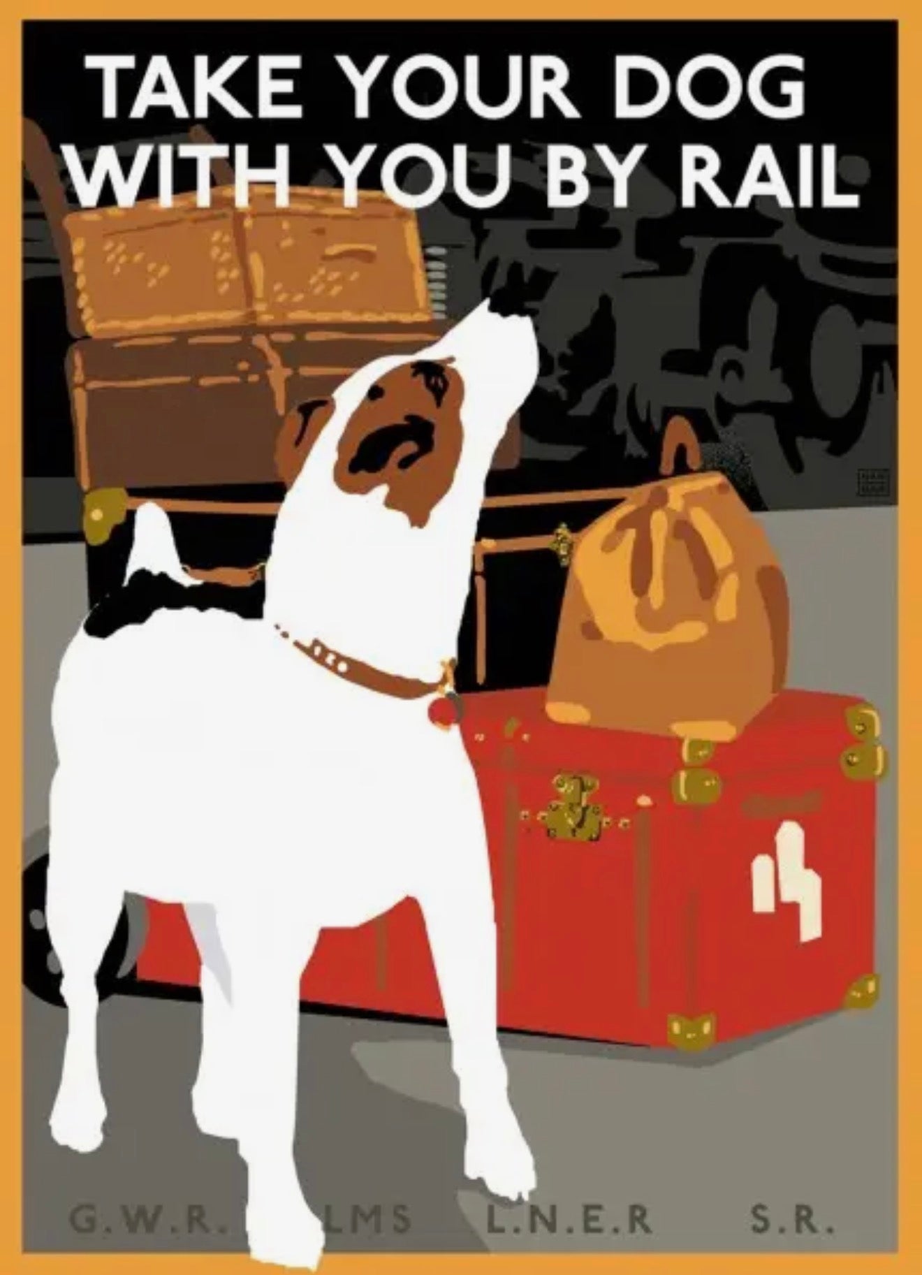 Luggage Tag - Dog by Rail