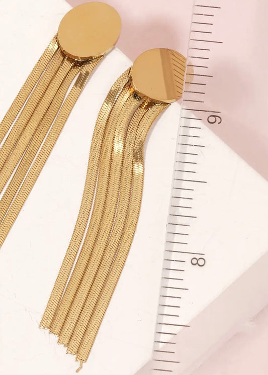Jewelry | Earrings Circle Disc Snake Chain