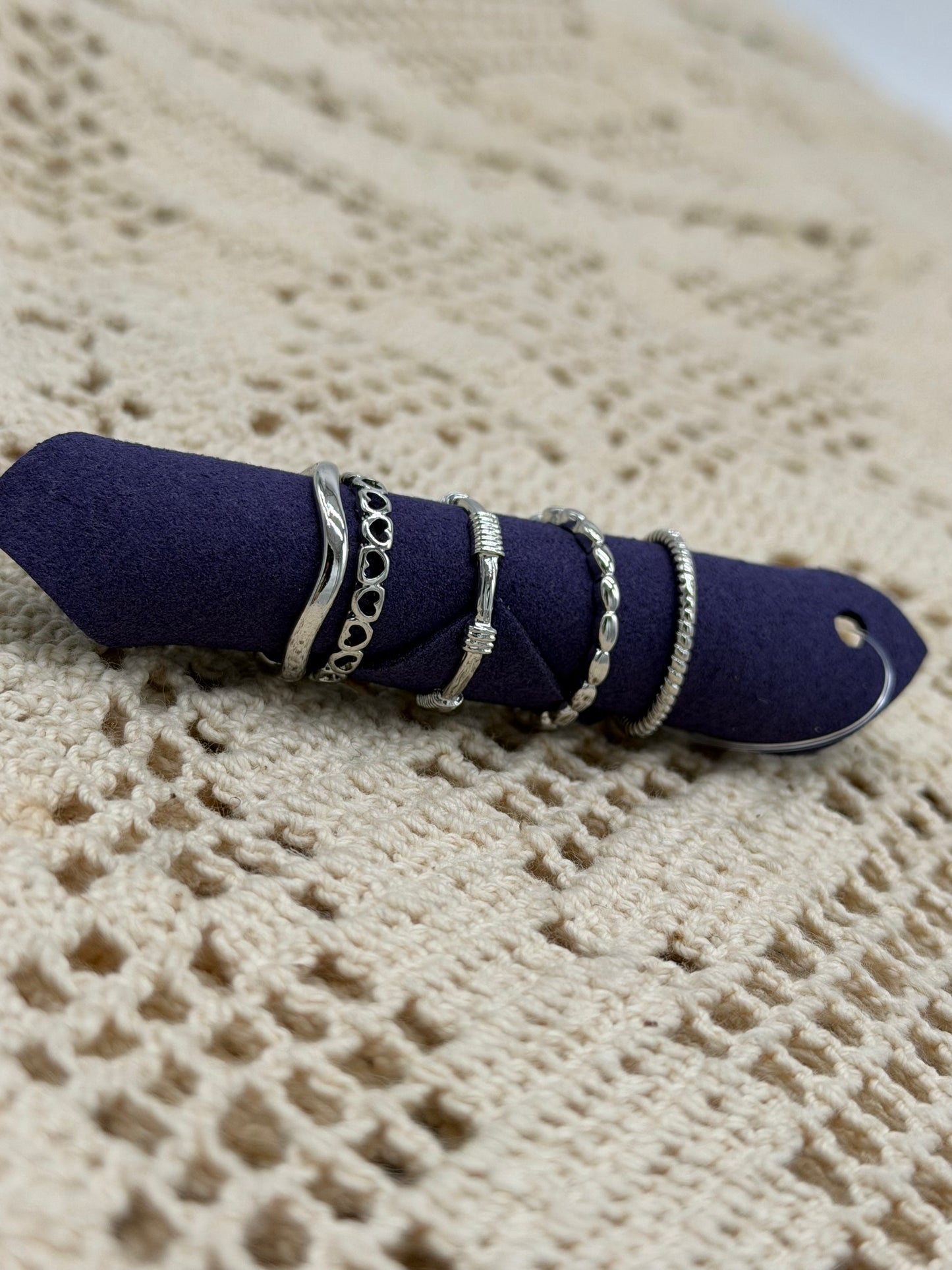 Jewelry | Ring Rhodium Metal Stackable Set