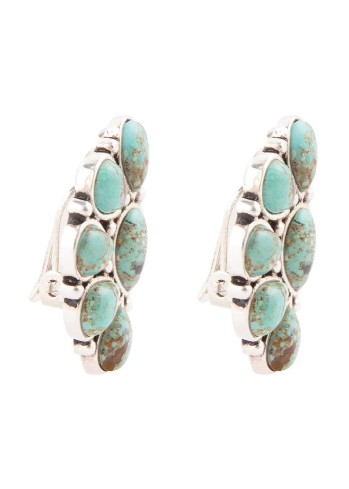 Earrings | Durango Blue Turquoise Sterling Silver Clip Earrings