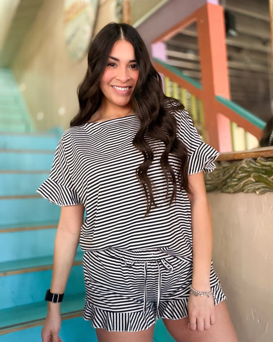 Classic Stripe Short Set