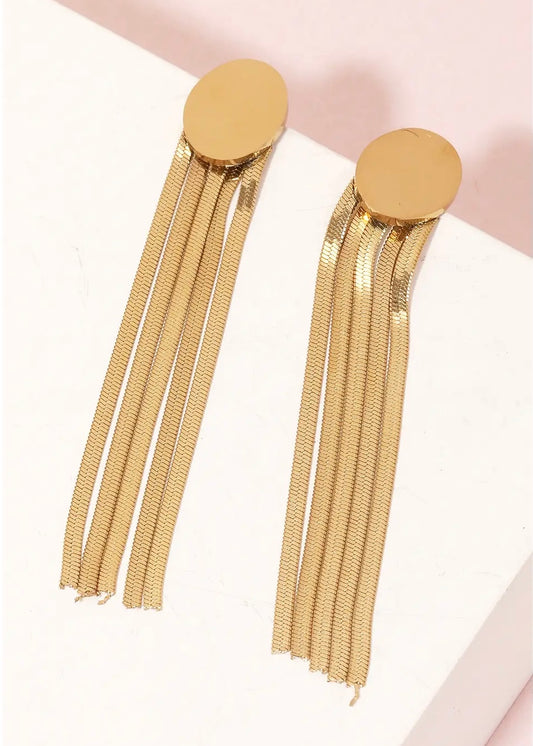 Jewelry | Earrings Circle Disc Snake Chain