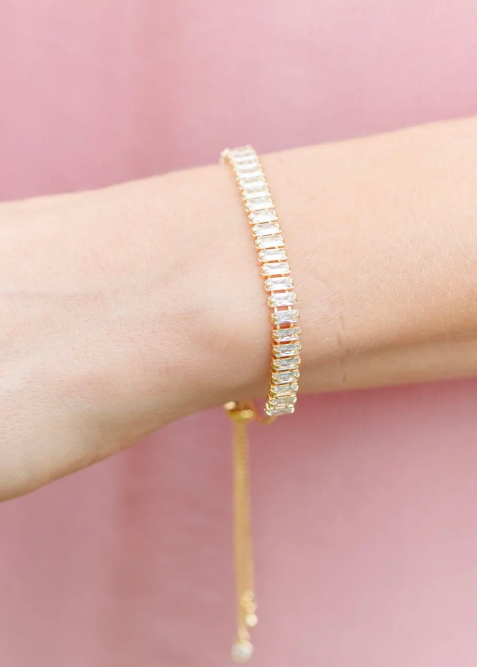 Bracelet | Baguette CZ Bolo Slide Fasten