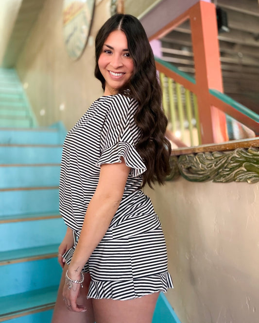 Classic Stripe Short Set