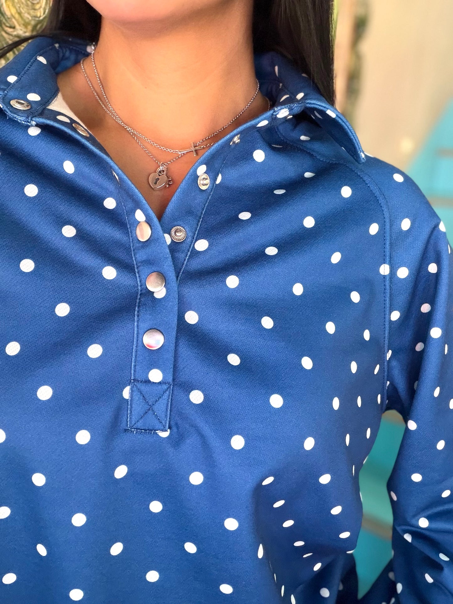 Pullover - Blue Polka Dot