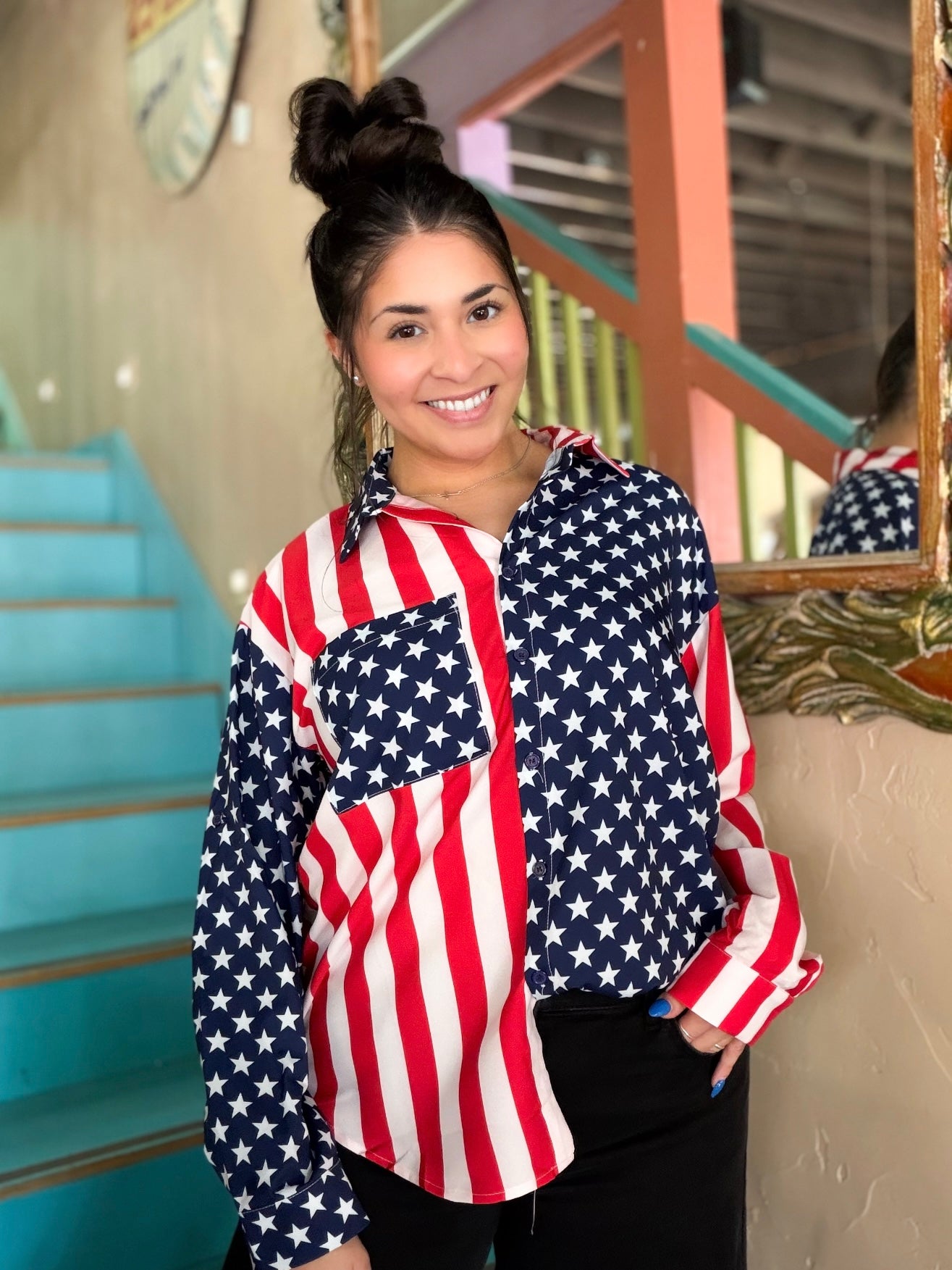Top - Stars & Stripes Button Down