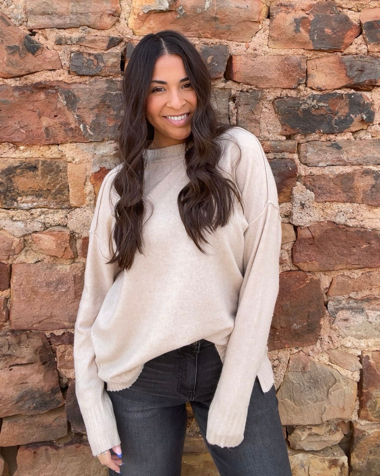 Tops | Sweater Crew Neck Knit Pullover