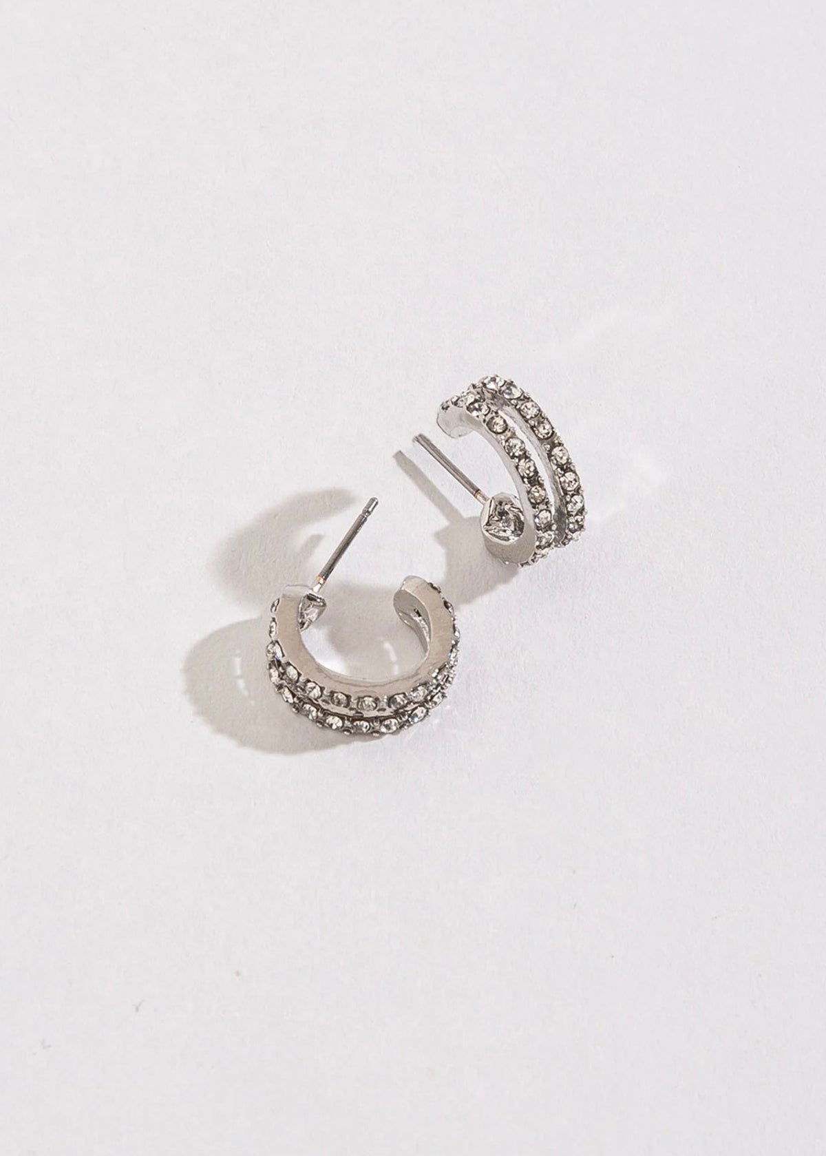 Earrings | Double Pave Hoop Earrings