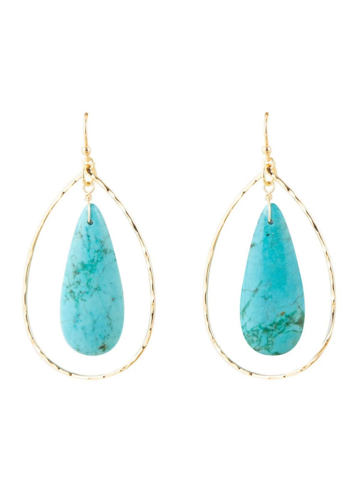 Earrings | Turquoise Magnesite Teardrop Statement Earring