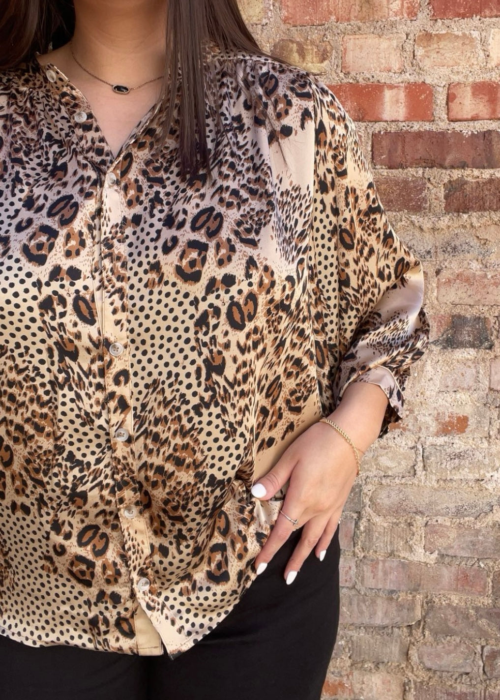 Top | Jodifl Blouse Leopard Print 3/4 Sleeves